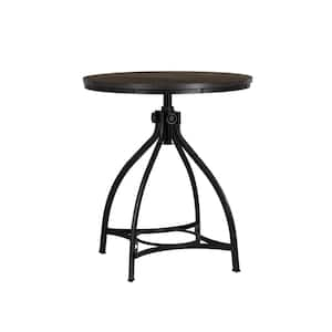 Harlan Adjustable Gray Round Wood Top 36 in. 4 Legs Bar Dining Table Seats 4