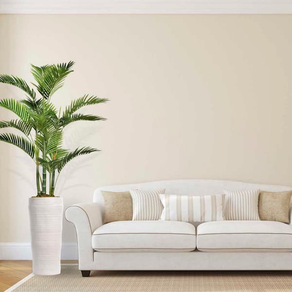 VINTAGE HOME 5.17 ft. Tall Artificial Faux Real Touch Palm Tree With Eco Planter