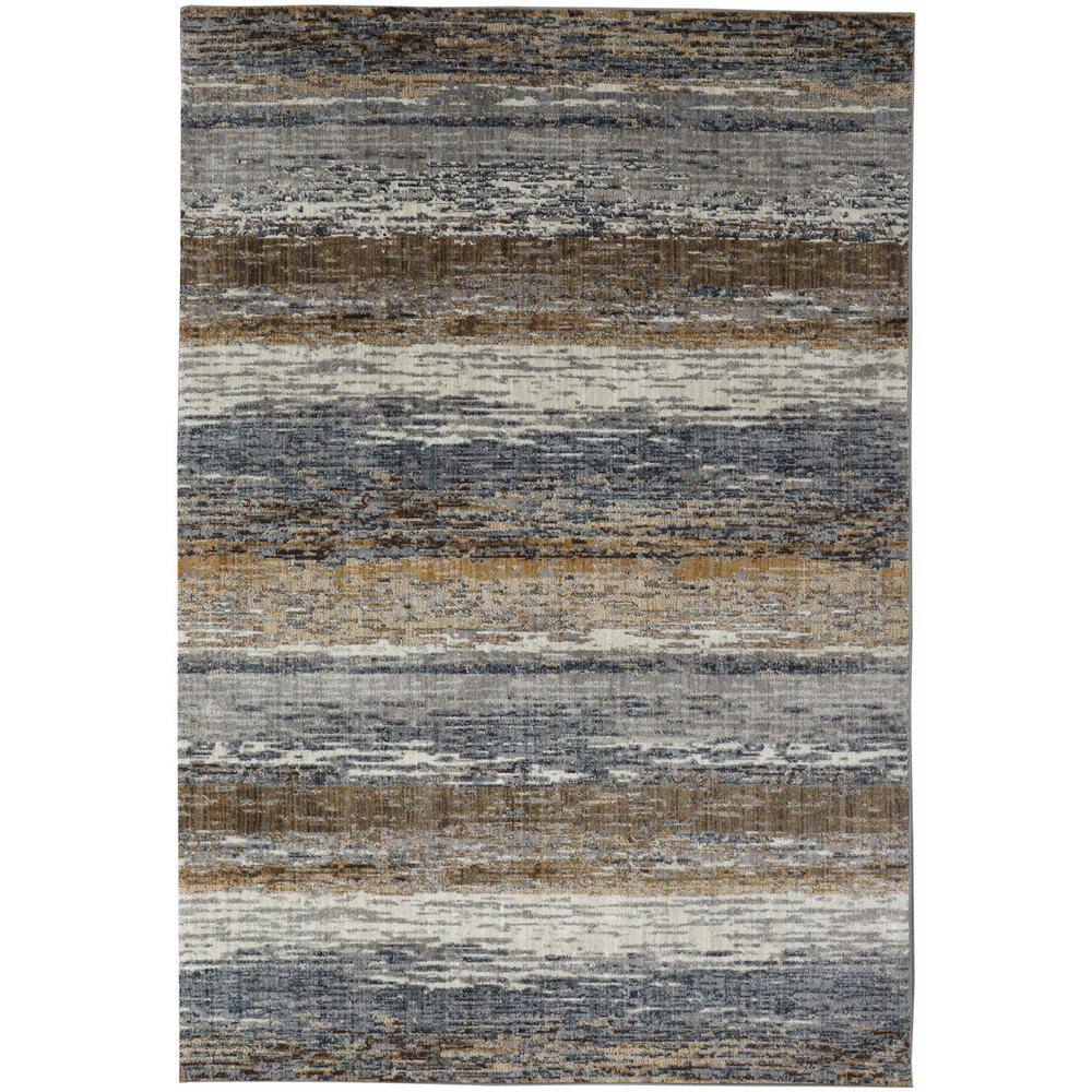 SCOTT LIVING Specular Gray 8 ft. X 11 ft. Striped Area Rug 674328 The