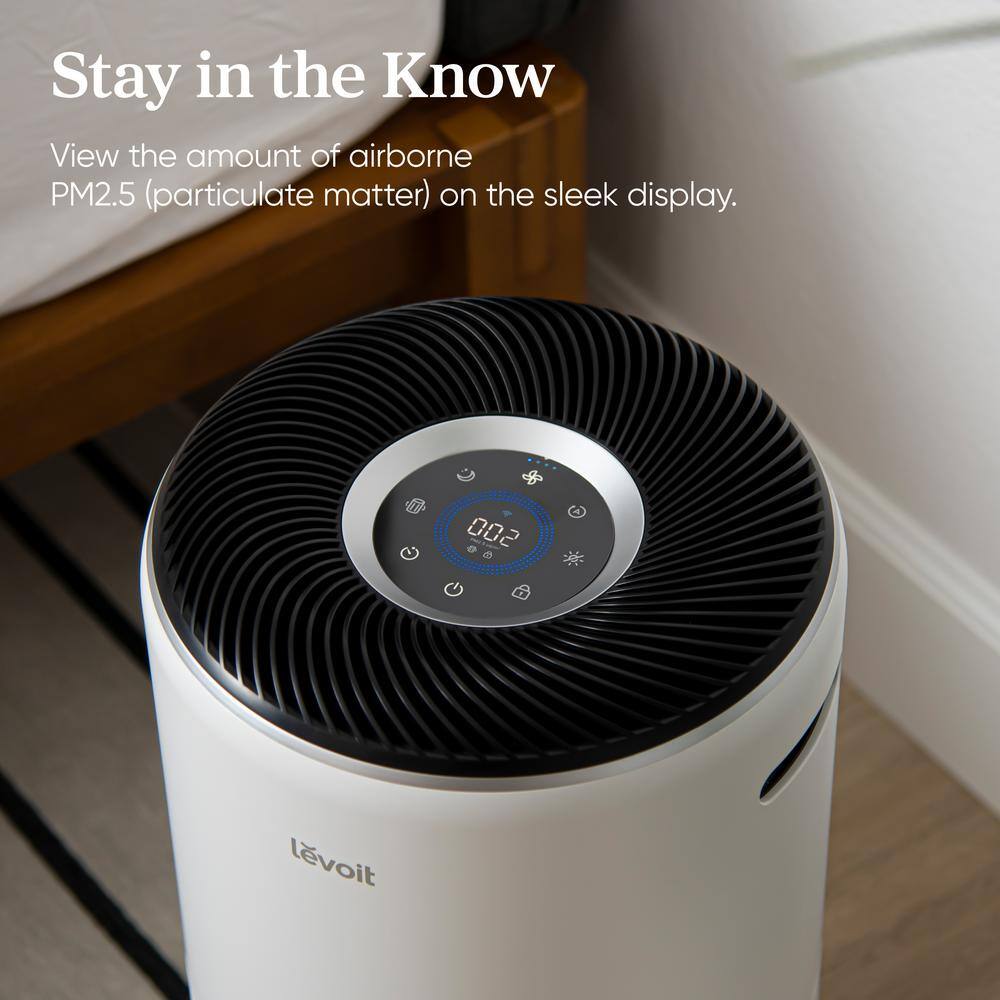White Smart Floor-Standing Air Purifier with HEPA Filter