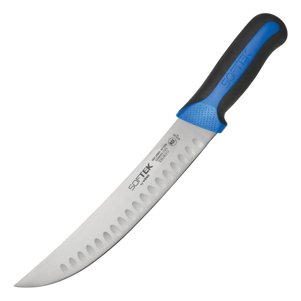 Winco SofTek 10 in. Hollow Ground Cimeter Knife with Soft Grip Handle