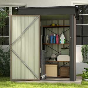5 ft. W x 3 ft. D Outdoor Storage Metal Shed with Sloping Roof and Lockable Door (14.5 sq. ft.)