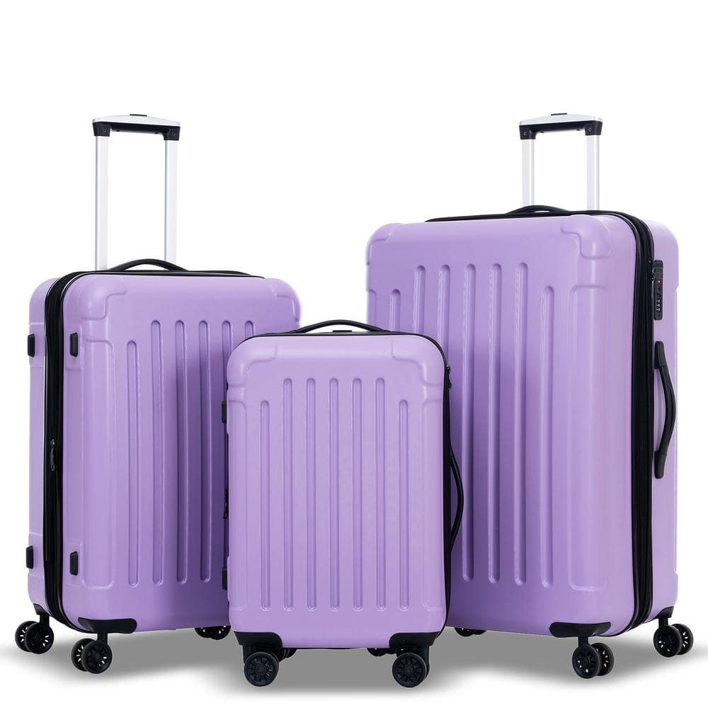 3-piece Light Purple Spinner Wheels Luggage Set Sc1689-08pt - The Home 