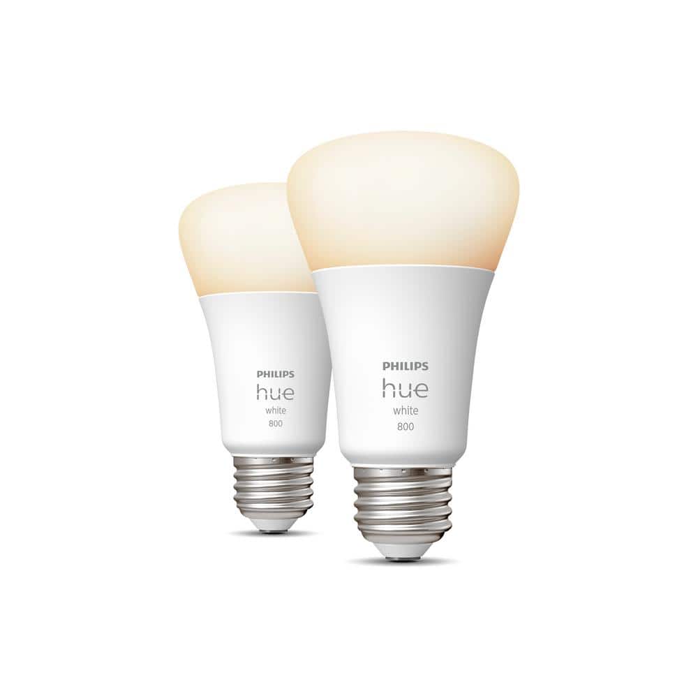 Philips Hue White A19 Dimmable LED Smart Bulbs 2-Pack