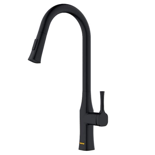 Standerton Single Handle Pull-Down Sprayer Kitchen Faucet in Matte Black