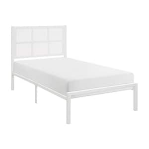 Fawn White Metal Frame Twin Platform Bed