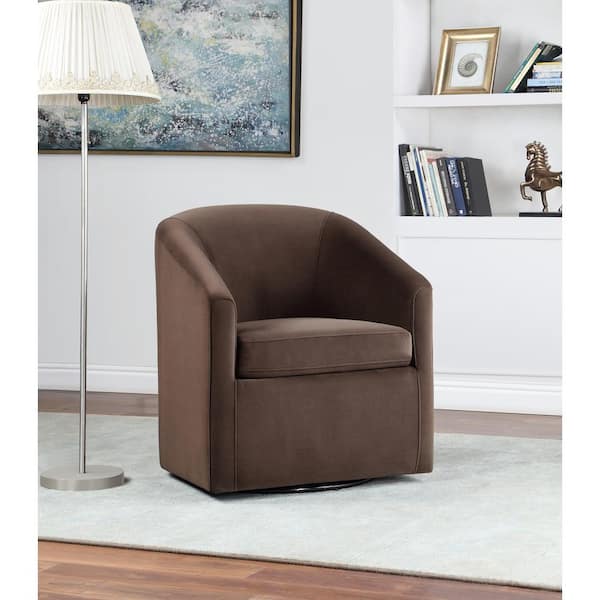 Steve Silver Arlo Coco Brown Accent Swivel Barrel Chair