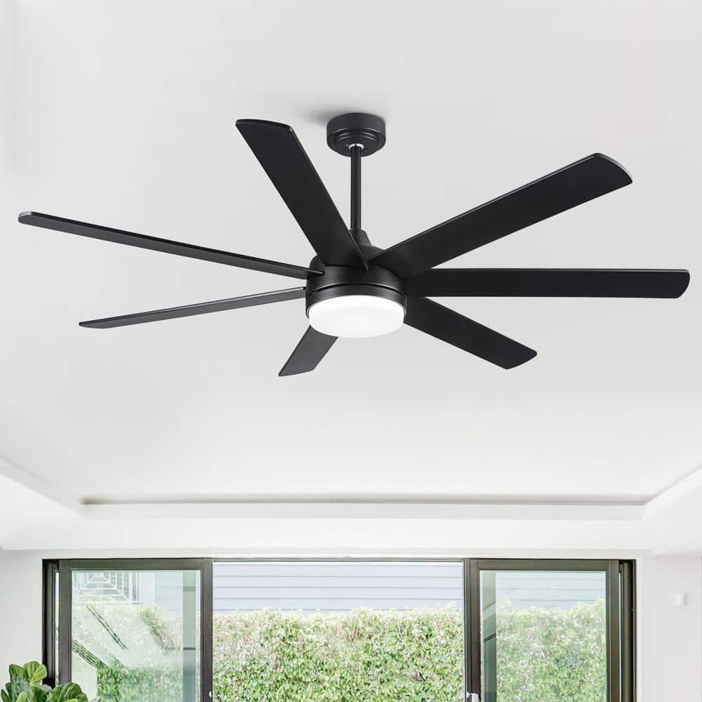 Modern 72 in. Integrated LED Indoor Black Standard Ceiling Fan with Remote Control, DC Motor and 7 Reversible Blades price history on PriceWatchPro
