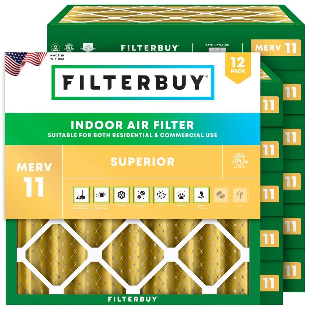 16 in. x 16 in. x 4 in. MERV 11 (FPR 7) Allergen Defense Pleated HVAC AC Furnace Air Filters Replacement (12-Pack) price history on PriceWatchPro