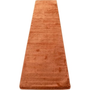 Euro Solid Collection Burnt Orange 26 in. W x 120 in. L Stair Runner 21.67 sq. ft.