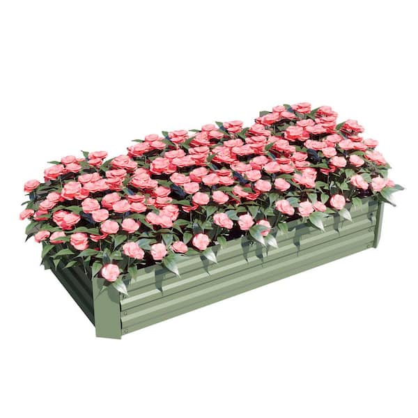Aoodor 4 ft. x 2 ft. x 1 ft. Raised Garden Bed Metal Planter