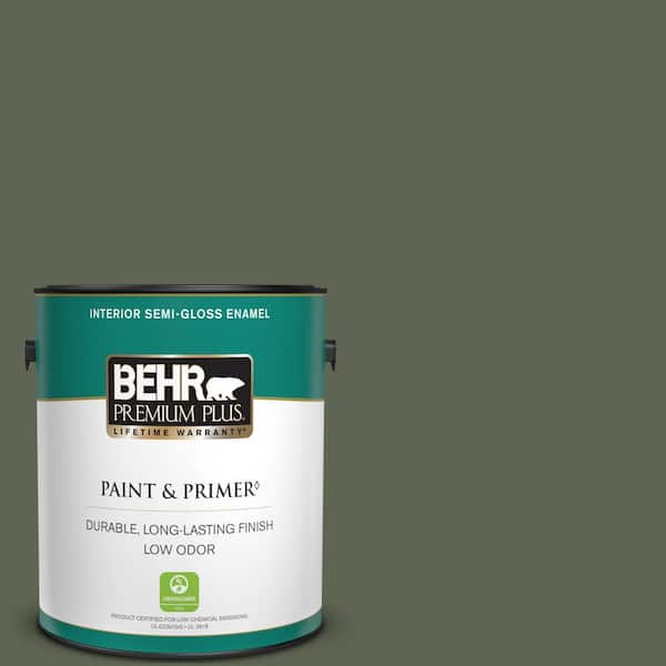 BEHR PREMIUM PLUS 1 gal. #N390-7 Cypress Vine Semi-Gloss Enamel Low Odor Interior Paint & Primer