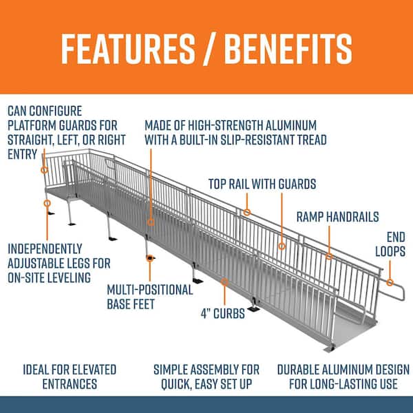 PATHWAY HD 30 ft. Aluminum Code Compliant Modular Wheelchair Ramp System