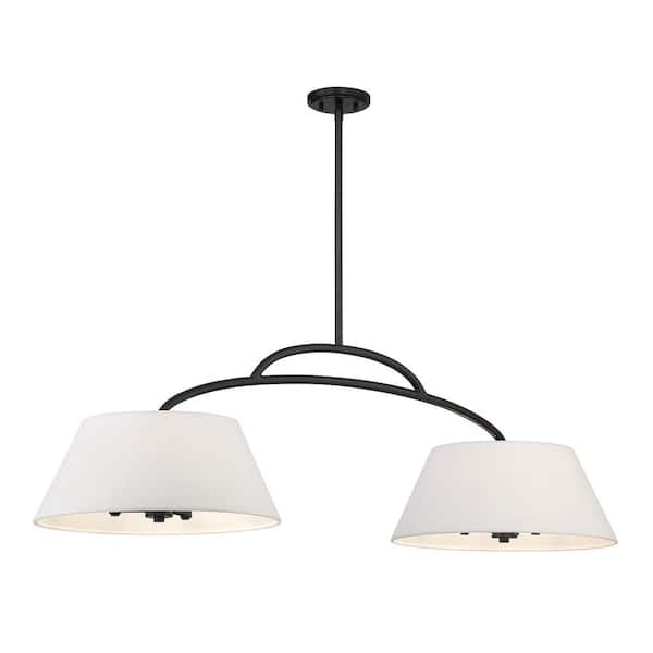 Minka Lavery Headington 6-Light Black Island Chandelier for Dining Room with No Bulbs Included