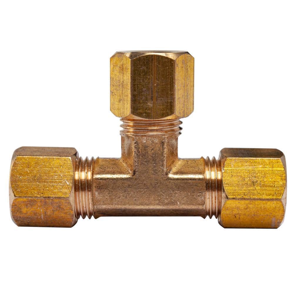 LTWFITTING 1/4 in. O.D. Comp Brass Compression Tee Fitting (5-Pack