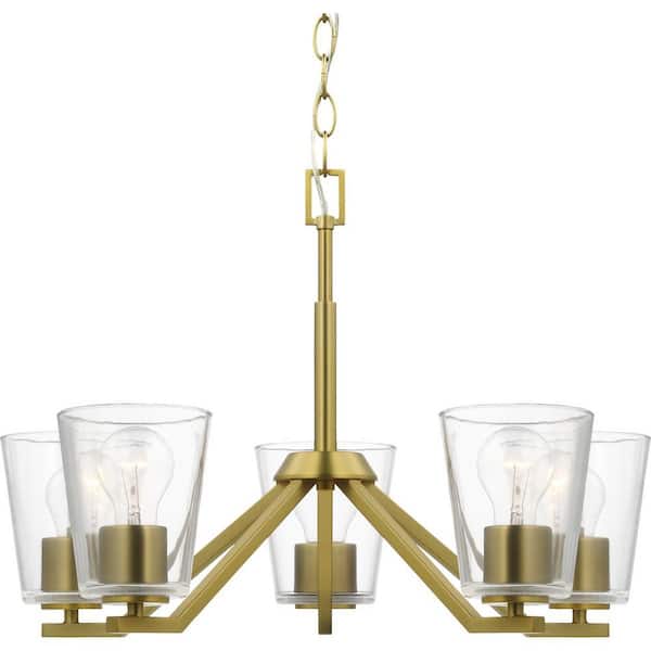 Progress Lighting Vertex 5-Light Brushed Gold Modern/Contemporary Chandelier
