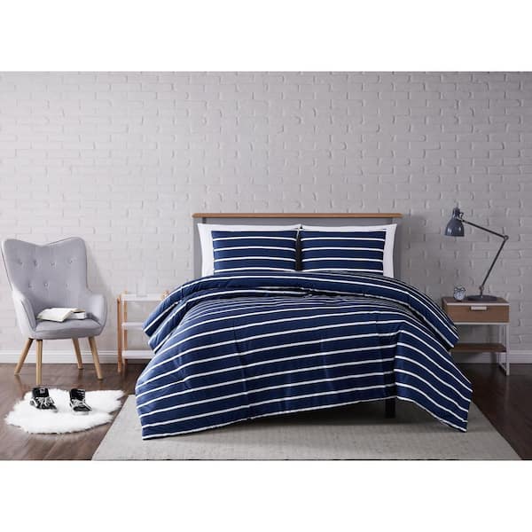 Truly Soft Maddow Stripe Navy King 3-Piece Comforter Set