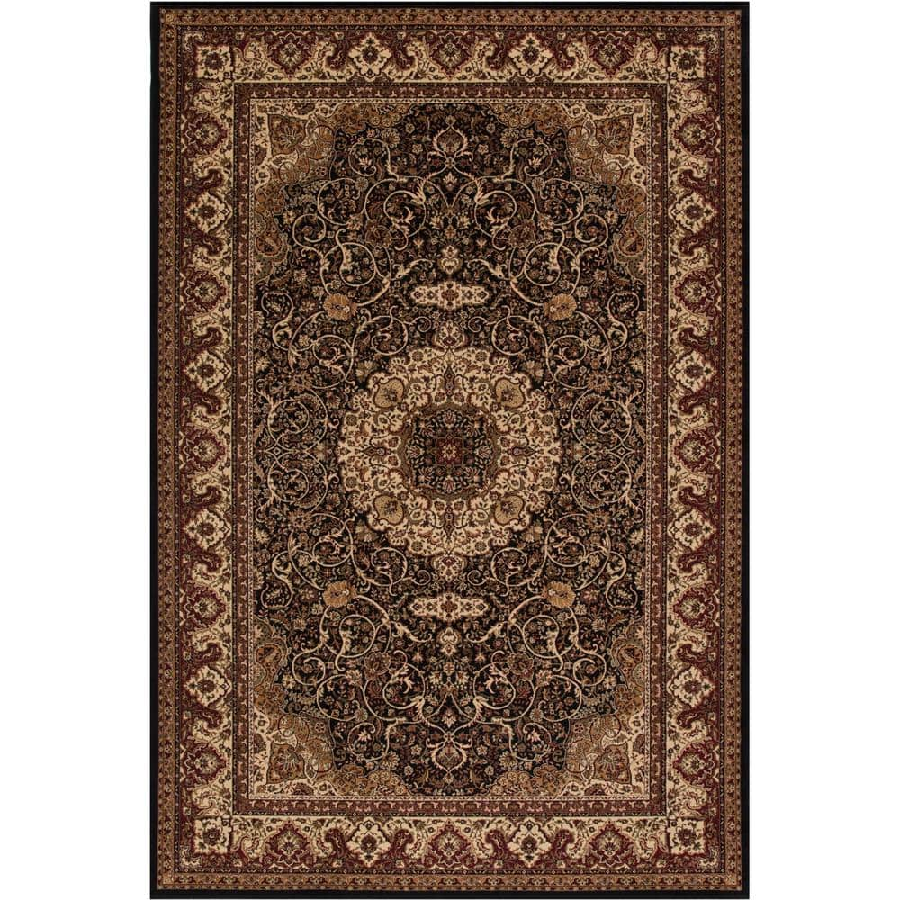 Concord Global Trading Persian Classics Isfahan Black 2 ft. x 3 ft ...