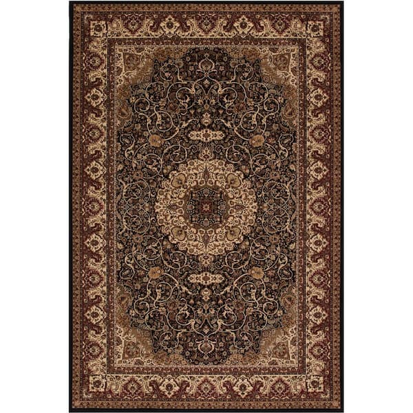 Concord Global Trading Persian Classics Isfahan Black 4 ft. x 6 ft. Area Rug