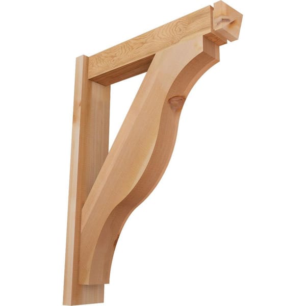 Ekena Millwork 6 in. x 34 in. x 26 in. Western Red Cedar Fuston Arts and Crafts Smooth Outlooker