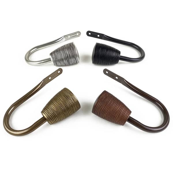 Senna Antique Brass Steel Hook Curtain Holdback (Set of 2)