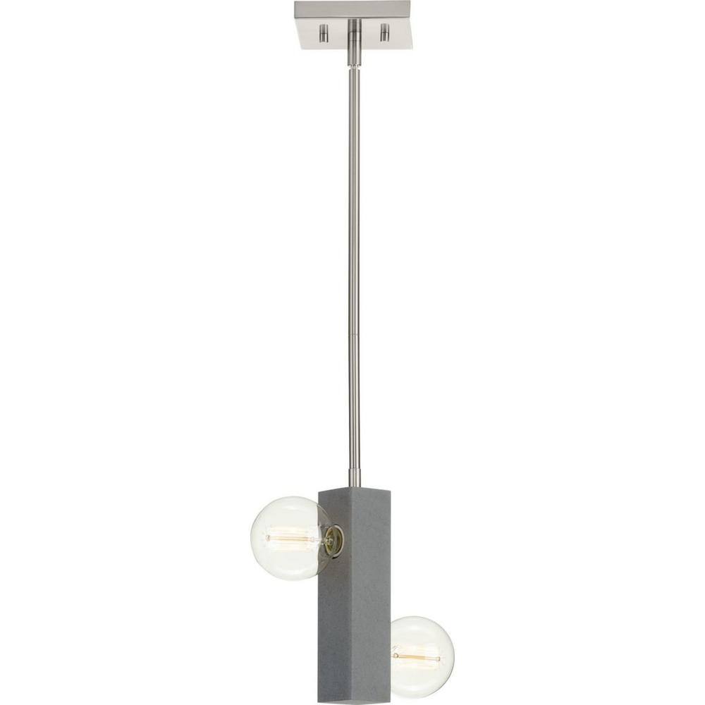 Mill Beam 10.5'' Brushed Nickel and Faux Concrete Mini-Pendant Light