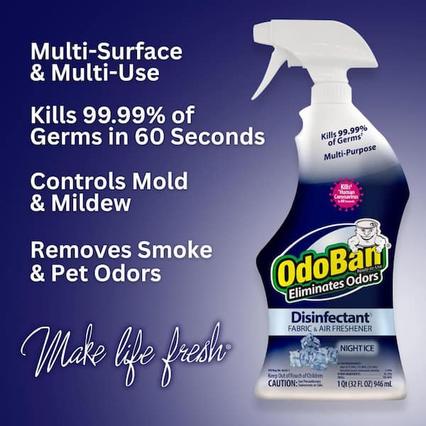 32 oz. Night Ice Multi-Purpose Disinfectant Spray, Odor Eliminator, Sanitizer, Fabric Freshener, Mold Control Spray