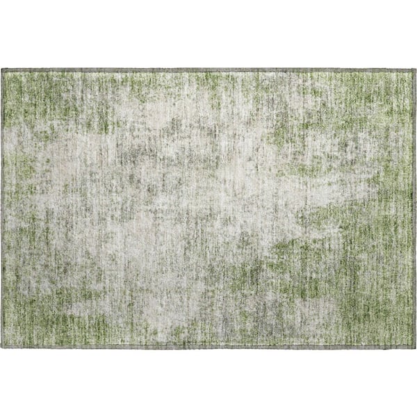 Addison Rugs Mayfield Premium Machine Washable Abstract AMF940 Green 2 ft. x 3 ft. Area Rug