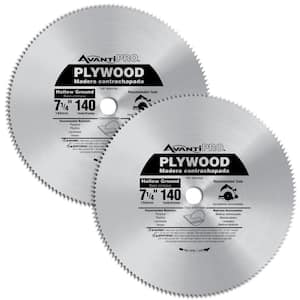 7-1/4 in. x 140-Tooth Hollow Ground Plywood Saw Blade (2-Pack)