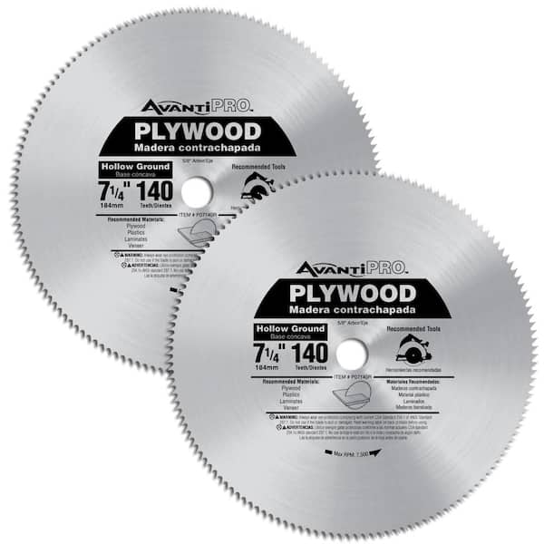 Avanti Pro 7-1/4 in. x 140-Tooth Hollow Ground Plywood Saw Blade (2-Pack)