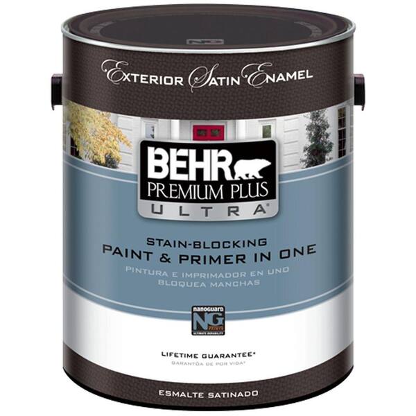 BEHR ULTRA 1 Gal. Deep Base Satin Enamel Exterior Paint And Primer In ...