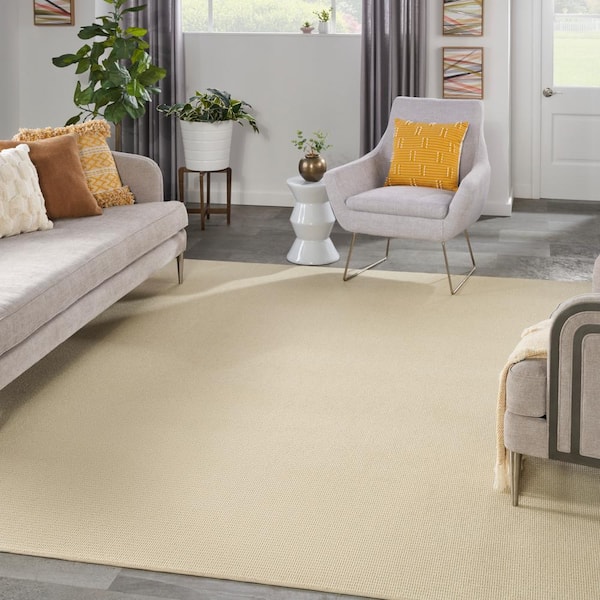 Terrain Dusty Yellow 9 ft. x 12 ft. Custom Area Rug with Pad