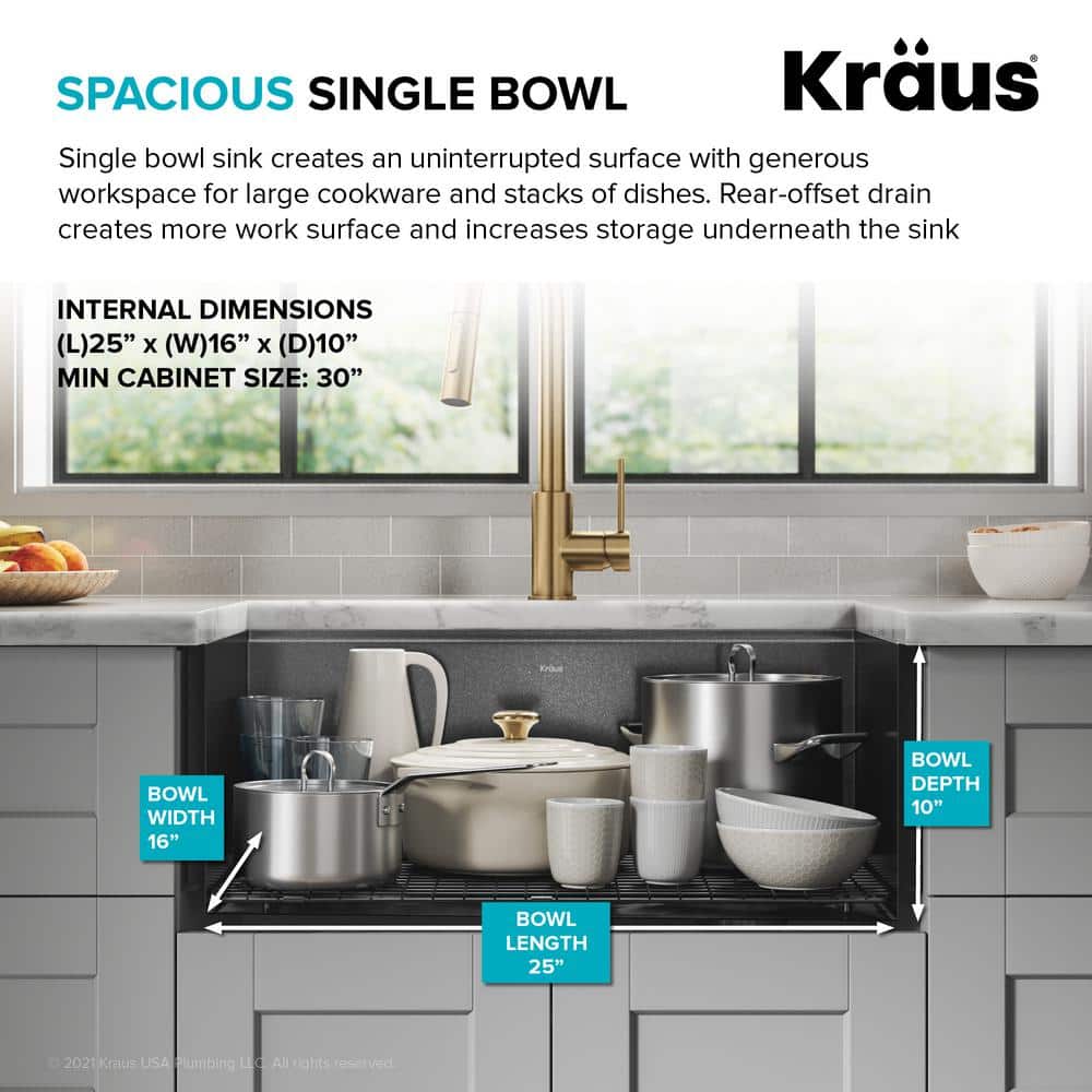 27" Black Stainless Steel Farmhouse Apron Front Single Bowl Kitchen Sink