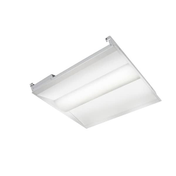 2 ft. x 2 ft. White Integrated LED Troffer Light, 3750/4375/5000LM, 30/35/40W, 3500/4000/5000K, 0-10-Volt Dimmable, UL
