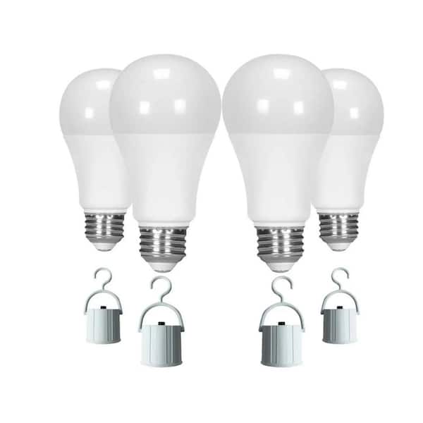 LED Smart Emergency Light Bulb with Rechargeable Battery Backup, 900 Lumens, 3-4 Hour Runtime (4 Pack)