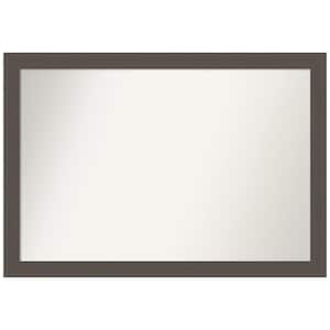 Brushed Pewter 39.5 in. W x 27.5 in. H Rectangle Non-Beveled Framed Wall Mirror in Silver