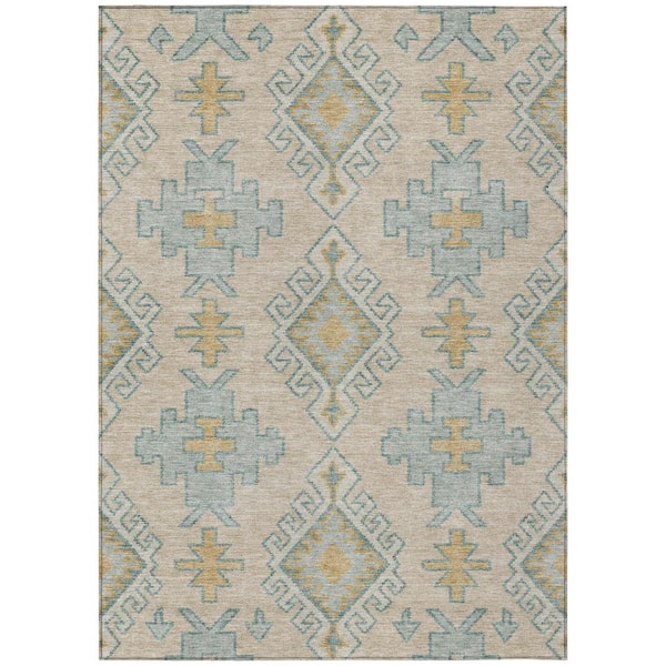 Chantille Machine Washable Indoor/Outdoor Abstract ACN3029 Ivory 9 ft. x 12 ft. Area Rug