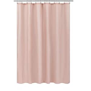 72 in. W x 72 in. L Waterproof Fabric Shower Curtain in Blush Pink