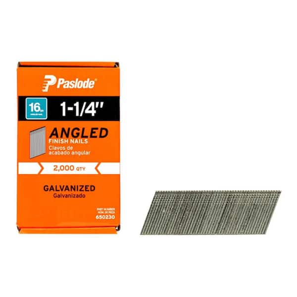 1-1/4 in. x 16-Gauge 20° Galvanized Angled Nails (2000 per Box)