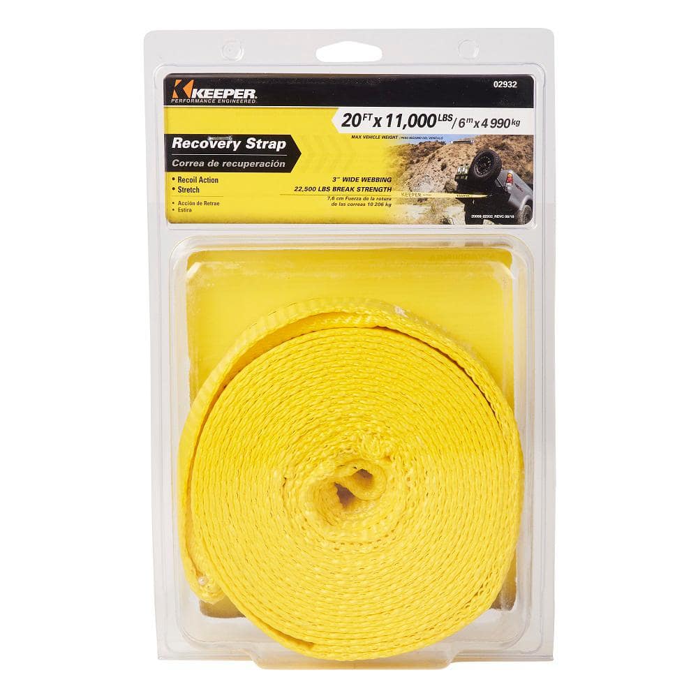 15,000 lb Web Capacity Keeper 02922 2 x 20 Vehicle Recovery Strap 