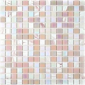 Mingles 12 in. x 12 in. Glossy Tuscan Beige Glass Mosaic Wall and Floor Tile (20 sq. ft./case) (20-pack)