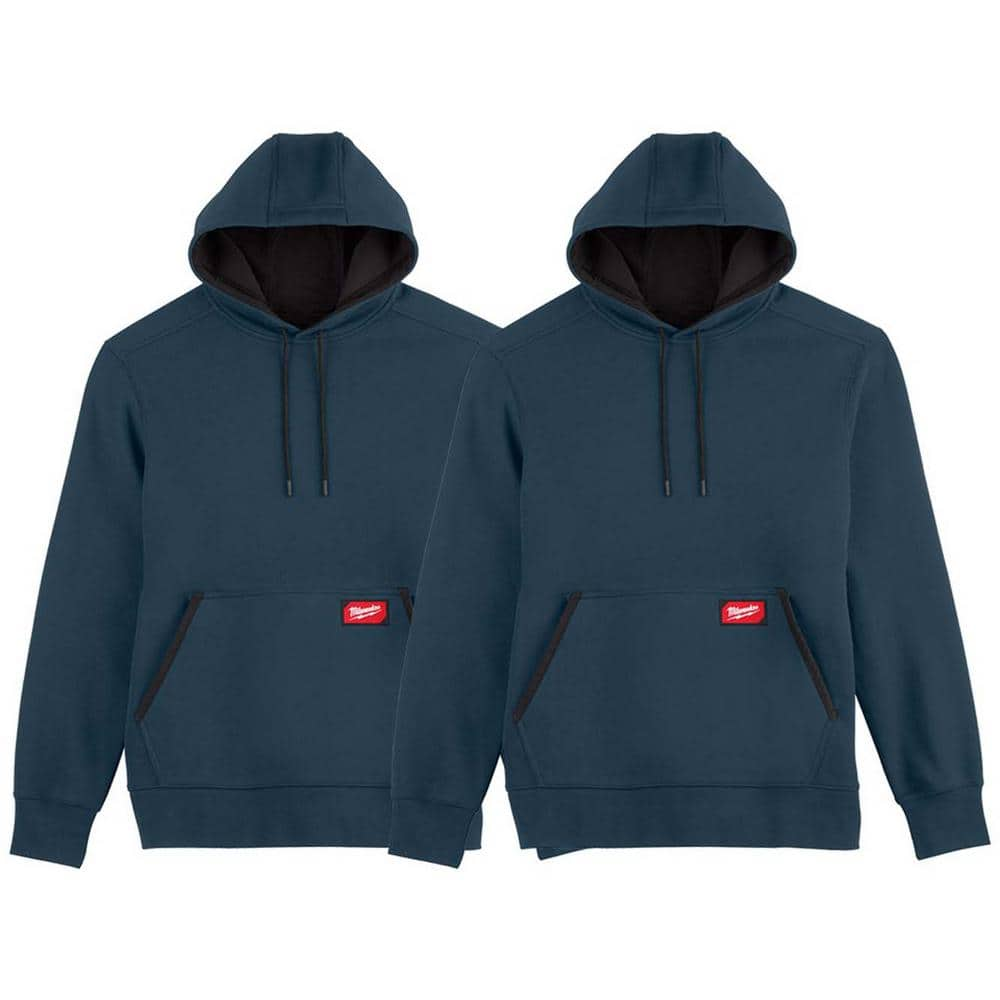 Milwaukee Men's X-Large Blue Midweight Cotton/Polyester Long-Sleeve Pullover Hoodie (2-Pack)