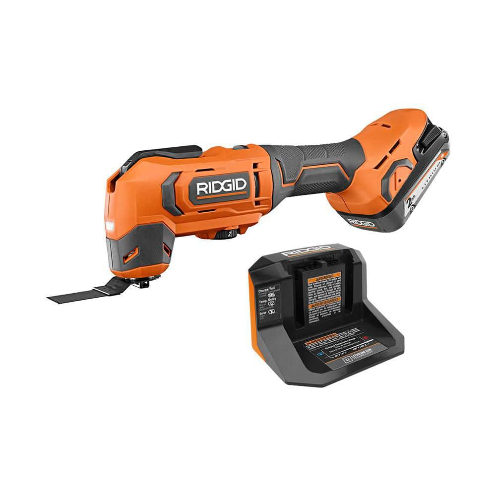 RIDGID 18V Cordless Oscillating Multi-Tool with 2.0 Ah Battery and Charger R86241K - The Home Depot
