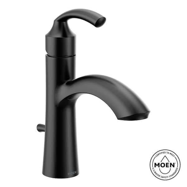 Glyde 1-Handle 1-Hole Bathroom Faucet with Drain Kit Included in Matte Black