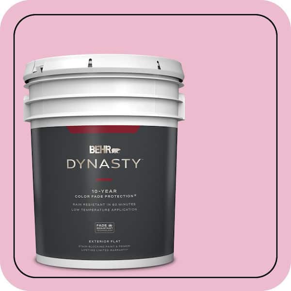 BEHR DYNASTY 5 gal. #P130-2A Dainty Pink Flat Exterior Stain-Blocking Paint & Primer