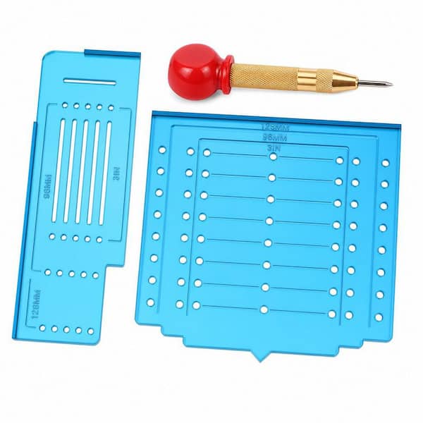 Cabinet Hardware Template with Center Punch, Cabinet Handle Template Tool for Handles, Knobs, Pulls