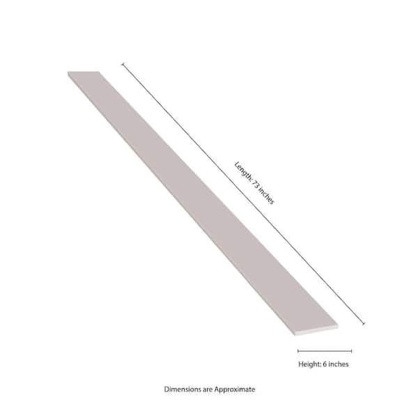 Single Beveled Specialty 6 in. x 73 in. Polished Engineered White Marble Look Threshold Tile (6.09 ln. ft./Each) Single Beveled Specialty 6 in. x 73 in. Polished Engineered White Marble Look Threshold Tile (6.09 ln. ft./Each)