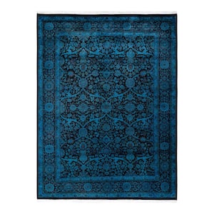 Black 6 ft. 2 in. x 8 ft. 2 in. Fine Vibrance One-of-a-Kind Hand-Knotted Area Rug