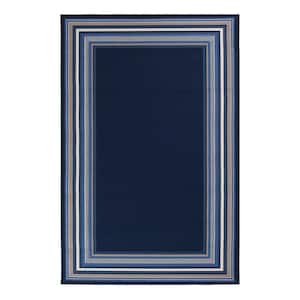 Harold Blue/Blue 5 ft. x 7 ft. 3 in. Border Polypropylene Indoor/Outdoor Area Rug