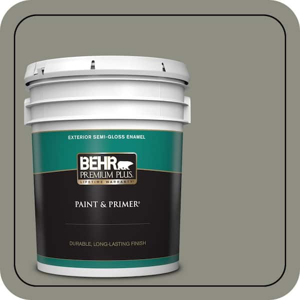 BEHR PREMIUM PLUS 5 gal. #N370-5 Incognito Semi-Gloss Enamel Exterior Paint & Primer